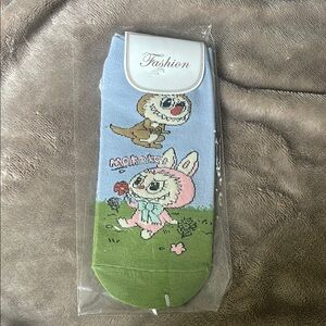 Cute Cartoon labubu Mokoko Monsters Character Socks nwt